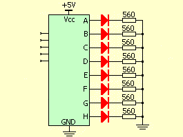 8 bits shift register with 3-State output